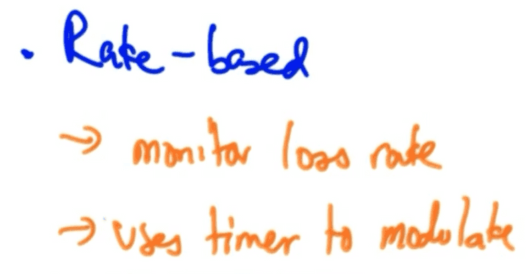 Rate based congestion control rules